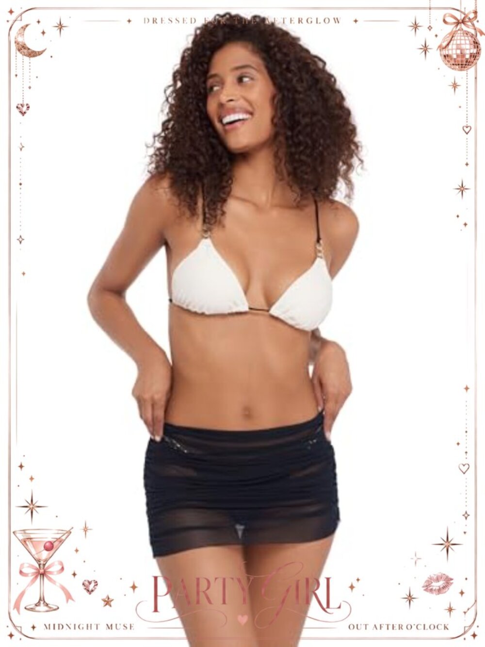 Steve Madden Ruched Mesh Coverup Mini Skirt Swimwear Cover Up